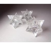 3 Pcs Set Natural Clear Crystal Quartz Merkaba Star Pocket Stone, Carved Crystal Star Geometry Eight-Pointed Sacred Star for Meditation Energy Reiki Healing Gift (3 Pcs Clear Quartz Stars)