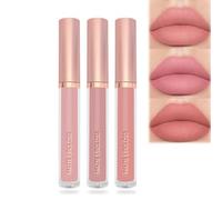 3-PCS Set Nude Matte Lipsticks & Glosses - Moisturizing, Long-Lasting & Waterproof - High Pigment & Non-Stick Formulas