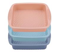 3 Pcs/Set Silicone Baking Pan Silicone Cake Pan Square Baking Pan Heat Resistant Square Baking Pan Easy Release Silicone Bread Loaf Pan Food Grade Silicone Cake Pan for Oven, Microwave