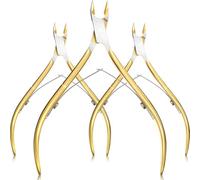 3 Pcs/Set Toenail Fingernail Cuticle Nippper Professional Nail Clipper Manicure Cutter Scissoris Stainless Steel Trimmer Tools,Yellow,C