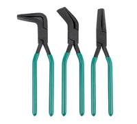 3 Pcs Sheet Metal Bending Pliers Set, 90° 45° & Straight Jaw Edge Folding | Straight Jaw Options, Wide Flat Nose Design for Precise Folds, Heavy-Duty Steel Construction, Non-Slip Comfort Grips