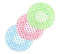 3 Pcs Shower Caps, Reusable Bath Cap with Elastic Band, Waterproof Plastic Shower Caps for Women, Men, Kids (Mixed Color)