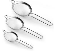 3 Pcs Sieves and Strainers Set - Stainless Steel, Fine Mesh Strainer for for Baking and Cooking Flour Quinoa Tea Juice(8.5cm,11cm,15.5cm)