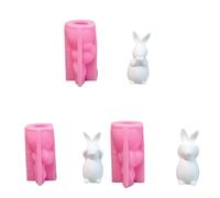 3 Pcs Silicone Animal Molds Ornament Easters Rabbits Epoxy Resin Plasters Castings Soap