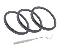 3 Pcs Silicone Blender Gaskets with Lip, Blender Gasket Replacement for Rubber Seal Rings, Sealing Gaskets Replacement Parts Fits for Nutribullet Blenders 600w/900w Series Blender with Tool