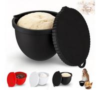 3 Pcs Silicone Bowl Liners, Compatible with Kitchen Aid Mixer Accessories, Mixing Bowl Liners with Lid, Thickened Anti-Collapse, Stackable with Graduations, for 5 Qt Stand Mixer for Baking/Cooking