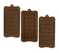 3 Pcs Silicone Break-Apart Chocolate Moulds - Non-Stick, Reusable Candy, Protein & Energy Bar Molds, Fudge Molds, and Ice Tray for DIY Baking