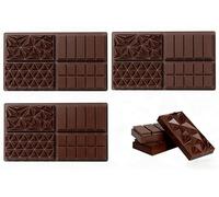 3 Pcs Silicone Chocolate Moulds for Candy & Baking, 4 Shapes Deep Chocolate Moulds, Reusable Non-Stick Silicone Molds for Chocolate, Jelly, Ice Cubes & Desserts, Easy Release(11.8 X 6.8 X 1 in)