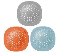 3 Pcs Silicone Drain Protector with Sucker Sink Strainer Protector Square Sink Strainer Silicone Filter for Bathroom Kitchen