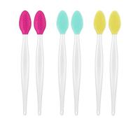 3 Pcs Silicone Exfoliating Lip Brush, Double-sided Nose Brushes Soft Lip Brush, Portable Nose Cleaning & Black Head Removal Brush (6pcs)