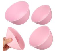 3 Pcs Silicone Facial Mask Mixing Bowls Set, Three Sizes | Food-grade Smooth Surface, Non-Stick Finish, Nesting Design, for Home Spa Use with Pink and White Pieces