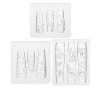 3 Pcs Silicone Nail Molds,3D Flower Nail Art Molds,Silicone Floral Carving Template,Exquisite Nails Charms for Nails Design