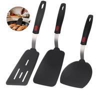 3 Pcs Silicone Spatula Set, Heat-Resistant Cooking Spatulas, Large Flexible Cooking Utensils, Nonstick Cookware Special Kitchen Tools for Flipping Eggs, Pancakes, Fish, Burgers