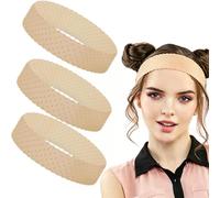 3 PCS Silicone Wig Grip Band, Non-Slip Adjustable Wig Headband Sweat-Proof Hold Grip Bands for Women & Men, Secure Invisible Wig Holder for Lace Front & Full Wigs for Daily Wear Sports Yoga(Nude)