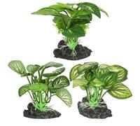 3 Pcs Silk Aquarium Plants, Fish Tank Artificial Decorations, Reptile Plants, Natural Habitat Creation for Betta Fish and Reptiles