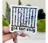 3 Pcs Silly Goose Sticker, Goose Got Too Silly Sticker, Certified Silly Goose Stickers, Silly Bumper Goose Magnet - Funny Vinyl Sticker 3 Inches for Water Bottles Laptop Phone Car (Hologram, 3 inch)