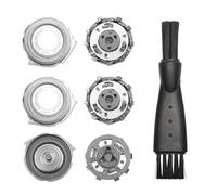 3 Pcs Silver Replacement Shaver Heads for Philips Series S5000, S5100, S5210, S5140 with Cleaning Brush Wet & Dry Use SH30/50 Shaving Heads Replacement Stainless Steel Blades for Philips