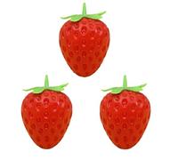 3 Pcs Simulation Strawberry Squishy Toy Stress Balls Fruit Sensory Soft Toys for Kids & Adults Anxiety Relief, Autism Birthday Gifts