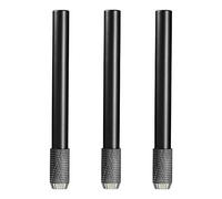 3 Pcs Single Head Aluminum Multi-Colors Pencil Lengthener, Adjustable Handy Pencil Extender Holder for Colored Pencils in Regular Size