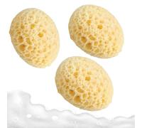 3 Pcs Skin-Colored Bath Sponge and Shower Sponge, Coral Seaweed Multi-Pore Sponge, Soft, Palm-Sized, Eco-Friendly, Gentle Exfoliation & Foam Boost for All Skin Types