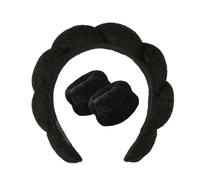 3 Pcs Skincare Headband,Makeup Headbands for Women,Spa Band Bubble Head Wash,Skin Care Headband for Washing Face,Cloud Sponge Puffy Facial Hairband,Make Up Hair Headbands With Wristbands,for Girls