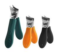 3 Pcs Slanted Nail Clippers, Toe Nail Clippers for Thick Nails, Professional Anti-Splash Wide Jaw Opening Heavy Duty Nail Cutters for Thick Toenails Fingernail Toenail, Men Women Elderly