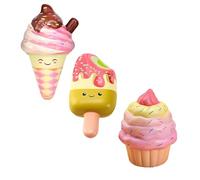 3 Pcs Slow Rising Squishies Set, Interesting Foam Squishy toys Food Toys Ice Cream Shapes For Stress Relief, Cake Cone Bar, Office Desk Decor Toy (Random Color)
