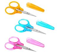 3 PCS Small All Purpose Craft Scissors, Stainless Steel Mini Detail Travel Scissors with Protective Cover, Precision Straight Fine Tips for Sewing Scrapbooking Paper Cutting
