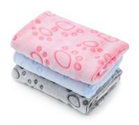 3 Pcs Small Animals Bedding Mats Coral Fleece, Soft Guinea Pig Blankets, Reusable Rabbits Hamster Fleece Cage Liners, Warm Small Animal Fleece Bedding Washable 60cm*40cm (D)