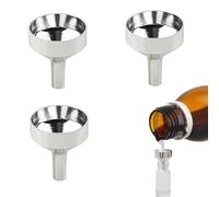 3 Pcs Small Funnel for Filling Bottles - Silver Aluminium, 2.5cm Mouth Diameter - Mini Funnel for Transferring Essential Oils, Perfumes, Liquids