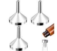 3 Pcs Small Funnel Set - Silver Aluminium Mini Funnels, Small Funnels for Filling Bottles, Essential Oils, Perfume, Jam - 2.5cm Mouth Diameter, Stainless Steel Funnels for Liquids & Powders