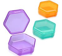 3 PCS Small Pill Box, BPA Free Pill Case to Hold Vitamins, Moistureproof Daily Pill Box Organiser for Travel, Portable One Day Pill Case Container (Cyan-Orange-Purple)