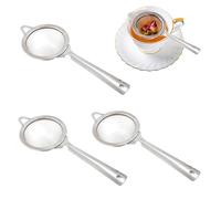 3 Pcs Small Sieve Fine Mesh, 5.5 cm Tea Strainer Fine Mesh with Non Slip Handle, Mini Sieve Stainless Steel Tea Strainer for Loose Tea, Coffee, Spices, Kitchen Sifter
