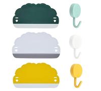 3 Pcs Small Silicone Squeegee with 3 Pcs Plastic Hooks Mini Glass Wiper Durable Cartoon Shower Squeegees for Shower Doors Windows Mirrors Kitchen Countertop