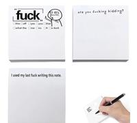3 PCS Small Sticky Notes,Notes Novelty Office Supplies,What The Fuck Sticky Notes Set to Do List, Checklist, Funny Notepad, Funny Gift, Office Notes (White02)