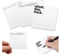 3 PCS Small Sticky Notes,Notes Novelty Office Supplies,What The Fuck Sticky Notes Set to Do List, Checklist, Funny Notepad, Funny Gift, Office Notes (White01)