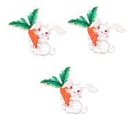 3 pcs Small White Rabbit Alloy Brooch Pin Fashion Cartoon Design for Collar and Durable for Friends and Yourself and Fade Resistant