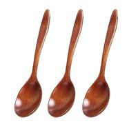 3 PCS Small Wooden Spoons, Honey Spoon, Wooden Teaspoons, Bamboo Spoons, for Tea Coffee Jam Sugar Ice Cream and Bath Salts Stirring Spoons(Dark Brown)