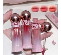 3 Pcs Smooth Matte Liquid Lipstick set, Cute Velvet Lip Glaze Long Lasting Non-Stick Cup Lip Stain, Pink Color Lip Glaze Lip Mud for Girl & Women (AA, 3 Pcs)