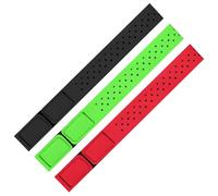 3 PCS Soft Coros Heart Rate Monitor Band, Adjustable Orange Theory Heart Rate Monitor Armband, Replacement Orange Theory Armband Strap for Theory Fitness(Black, Green, Orange-Red)
