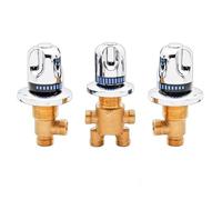 3 Pcs Solid Brass Shower Diverter Valve Set Cold & Hot Water Mixer Tap Round Handle Tub Faucet for Bathroom Sauna & Spa & Corros Resistant