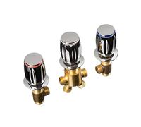 3 Pcs Solid Brass Shower Diverter Valve Set Cold & Hot Water Tub Faucet for Bathroom & Sauna Mixer Tap with Hub Handle