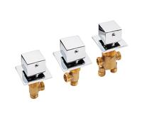 3 Pcs Solid Brass Split Mixer Tub Tap,Cold & Hot Water Shower Diverter Valve,Tub Faucet for Bathroom Sauna (Square Handle)