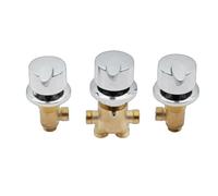 3 Pcs Solid Brass Split Mixer Tub Tap,Cold & Hot Water Shower Diverter Valve,Tub Faucet for Bathroom Sauna (Leaf Handle)