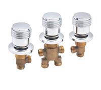 3 Pcs Solid Brass Split Mixer Tub Tap,Cold & Hot Water Shower Diverter Valve,Tub Faucet for Bathroom Sauna (Cylindrical Handle)
