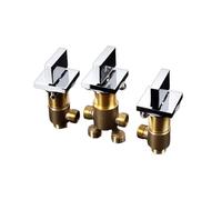3 Pcs Solid Brass Tub Faucet Set Hot & Cold Water Shower Diverter Valve for Bathroom & Sauna Mixer Tap with Horizontal Handle