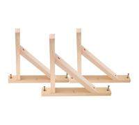 3 Pcs Solid Wood Triangle Shelf Brackets for Floating Shelf Support | Wooden Brackets for Shelves, Wall Mount L Shape Design, Natural Finish for Plants and Kitchen Display