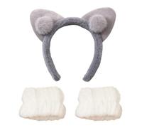 3 Pcs Spa Headband and Wrist Washband Set for Women Soft Velvet Headwear Makeup Hairband for Skincare Face Washing Hair Accessories for Removal Shower Facial Mask 23719