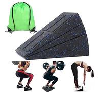 3 PCS Squat Wedge Block Non-Slip Slant Board,Heel Elevated Squat Wedges,Adjustable Incline Board Squat Ramp Deadlift Wedge,Heavy Duty Foam Foot Ankle Knee Stretcher Calf Raise(Black Blue)