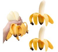 3 Pcs Squishy Banana Toys Simulated Peeling Banana Decompression Toy Stress Relief Simulation Bananas Party Favors for Adults April Fool's Day Satisfying Fruit Toy